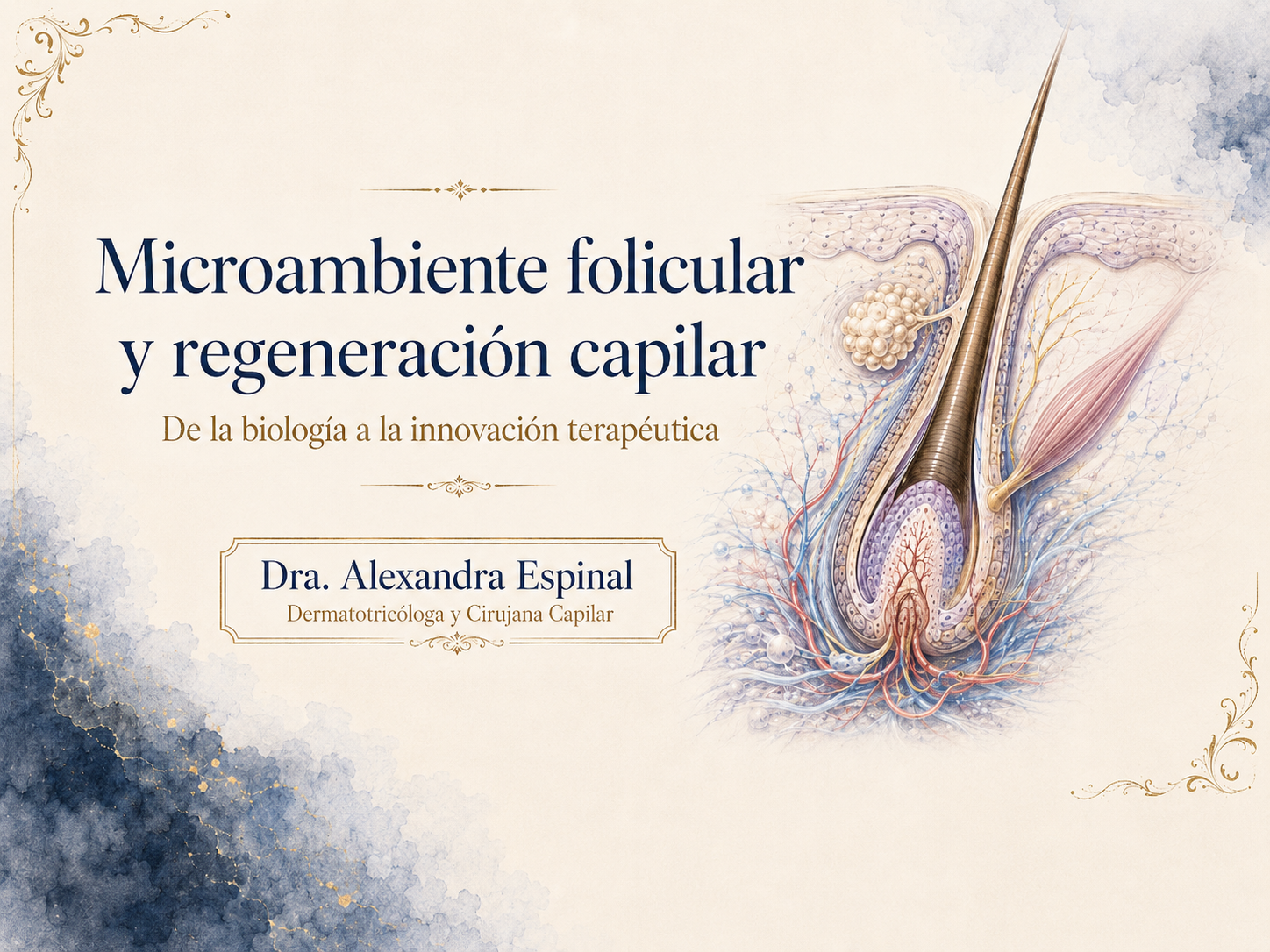Read more about the article Microambiente folicular y regeneración capilar: Porque no se trata sólo de estimular el crecimiento del cabello. Revisión bibliográfica. Dra. Alexandra Espinal. Dermatotricóloga y Cirujana Capilar.